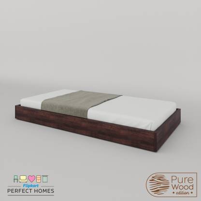 Dark Brown Color Sheesham Wood Solid Wood Single Bed