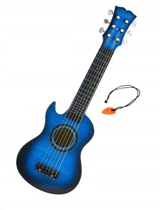 23 Inch Kids Wood Guitar Guitar Toys Childrens Guitar with String and Pick Blue 