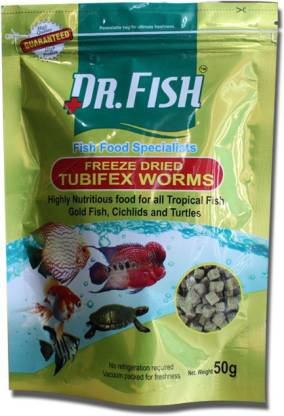 Dr Fish FREEZE DRIED TUBIFEX WORMS 0.05 kg Dry New Born, Young, Adult, Senior Fish Food