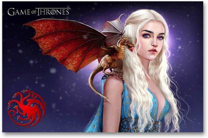 Game Of Thrones Wall Poster Daenerys Targaryen Dragons Queen Fan Art Hd Quality Poster Paper Print Movies Posters In India Buy Art Film Design Movie Music