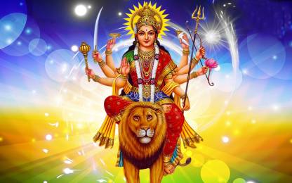 DURGA PIC WALL BEAUTIFUL Fine Art Print - Religious posters in India - Buy  art, film, design, movie, music, nature and educational  paintings/wallpapers at 