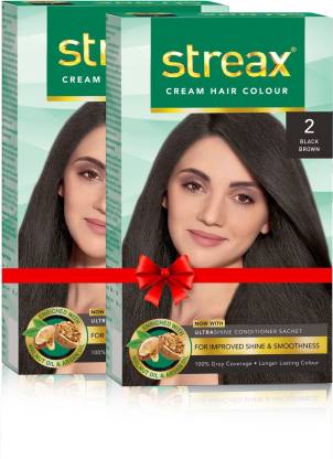Streax Cream Hair Colour-Pack of 2 , Black Brown No-2 - Price in India, Buy  Streax Cream Hair Colour-Pack of 2 , Black Brown No-2 Online In India,  Reviews, Ratings & Features 