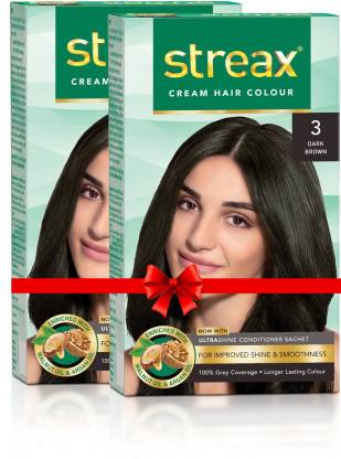 Streax Cream Hair Colour-Pack of 2 , Dark Brown No-3 - Price in India, Buy  Streax Cream Hair Colour-Pack of 2 , Dark Brown No-3 Online In India,  Reviews, Ratings & Features 