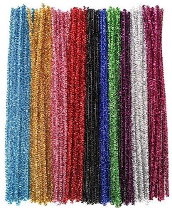 TOAOB Glitter Pipe Cleaner 100 pezzi Pipe Cleaner Chenillo Wire colori assortiti per i bambini per lartigianato e la decorazione 