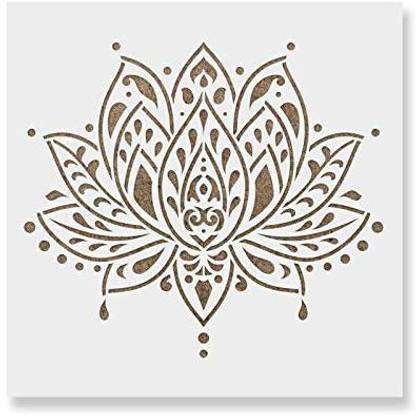 Genrc Sacred Lotus Flower Stencil Template For Walls And Crafts Reusable Stencils Painting In Small Large Sizes - Large Flower Stencils For Walls Genrc Sacred Lotus Flower Stencil Template For Walls And Crafts Reusable Stencils Painting In Small Large Sizes - Large Flower Stencils For Walls