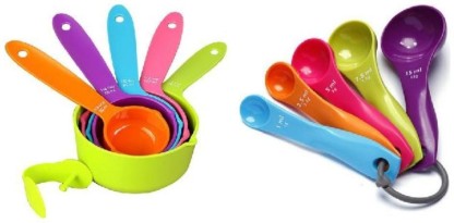 Measuring Cups and Spoons Set 10 in 1 Measuring Spoons and Cups Set Kitchen Plastic Measuring Set for Kitchen Baking Cooking 
