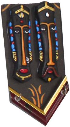 Craft Art India Decorative Clay Key Holder / Hanger / Wall Hanging/ Hooks {SIze(Inch):1.18x5.91x2.95 /200 GR/CHD454} Earthenware Key Holder