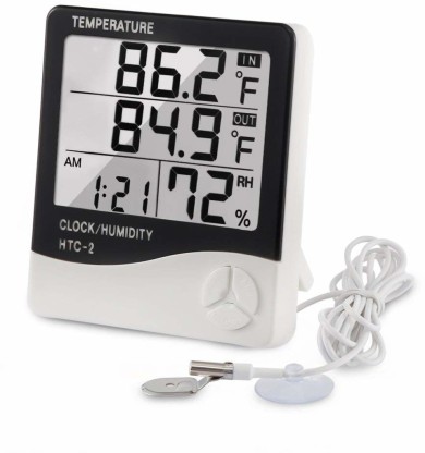 Tohsssik Indoor Digital Thermometer Home Hygrometer Outdoor Mini Temperature Monitor Humidity Gauge for Room with Alarm Clock 