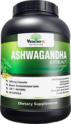 veda maxx ashwagandha extract withania somnifera with withanolides natural 100 whole food vegetarian tablet for improves energy strength and