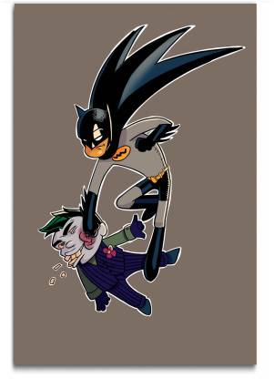 Batman Wall Poster - Batman & Joker - Funny - Large Size Poster - HD  Quality - 36 inches x 24 inches (92 cms x 61 cms) Fine Art Print -  Decorative