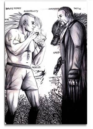 Wwe Wall Poster Brock Lesnar Vs The Undertaker Fan Art Large Size Poster Hd Quality 36