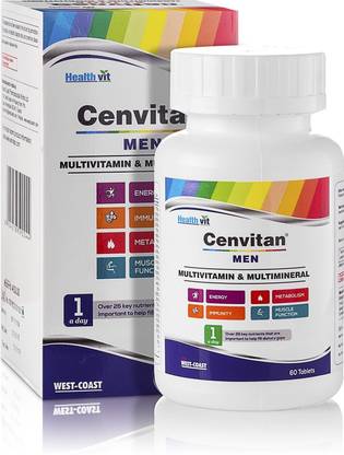 HealthVit Cenvitan Men (Multivitamin & Multimineral) 60 Tablets.