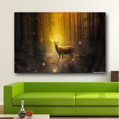Wild Animal Colourful Home Decor Art Large Poster & Canvas Pictures Deer Stag 