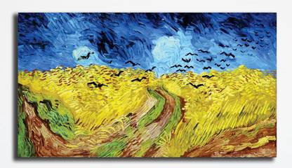 Pixelartz Canvas Painting Wheatfield With Crows Vincent Van Gogh Without Frame Digital Reprint 18 Inch X 35 Inch Painting Price In India Buy Pixelartz Canvas Painting Wheatfield