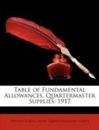Table of Fundamental Allowances, Quartermaster Supplies