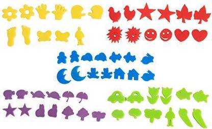 Juvale Sponge Painting Shapes - 60-Pack Craft Sponge Stamp, Fun Shapes ...