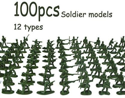 158 pcs Military Playset Plastic Toy Soldier Army Men 5cm Figures & Accessories 