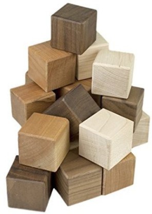 1.5 cubes Camden Rose Tri-Color Wood Building Blocks 24 
