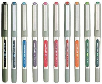 Assorted Color, Pack of 10 Neon Colors Uniball uni-ball Eye UB157 Roller Pen 