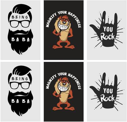Set of 6 posters rolled in a tube with Being Baba design and Magnify your happiness Set of 6 posters rolled in a tube with Being Baba design and Magnify your happiness
