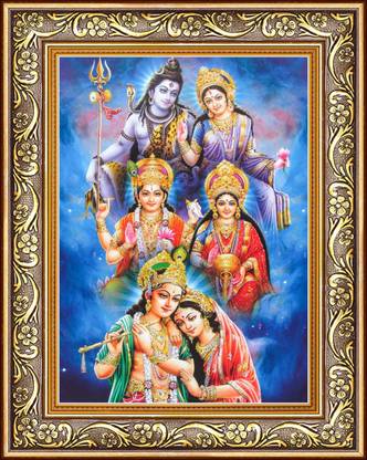 Laxmi Narayan - Shiva Parvati - Krishna Radha Paper Print - Art & Paintings, Religious posters in India - Buy art, film, design, movie, music, nature and educational paintings/wallpapers at Laxmi Narayan - Shiva Parvati - Krishna Radha Paper Print - Art & Paintings, Religious posters in India - Buy art, film, design, movie, music, nature and educational paintings/wallpapers at