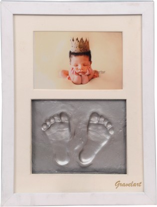 White Dproptel Unique Baby Handprint and Footprint Photo Frame Kit Baby Shower Gifts for Newborn Boys and Girls with Prints Paper and Clean Touch Ink Pad to Create Baby Hand and Foot Prints 