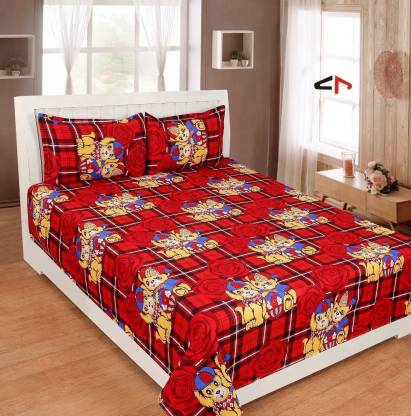 Home Stylish 144 TC Polycotton Double Cartoon Bedsheet - Buy Home 