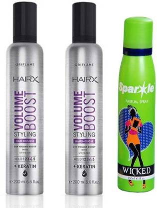 Oriflame Sweden two Hairx Volume Boost Styling Hair Mousse Hair Styler 200  ml with perfume 150 ml Price in India - Buy Oriflame Sweden two Hairx  Volume Boost Styling Hair Mousse Hair