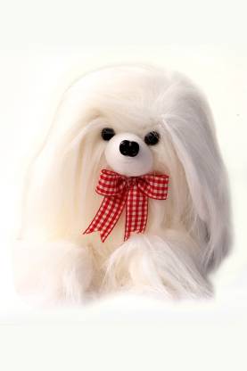 Softy New cute white Pomeranian dog stuffed toy Model for (Handmade) / bedroom decor / perfect gift 22 cm - New cute white dog stuffed toy Model for kids (
