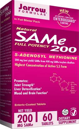 Jarrow Formulas Natural Sam E S Adenosyl L Methionine 200 200 Mg 60 Enteric Coated Tablets Price In India Buy Jarrow Formulas Natural Sam E S Adenosyl L Methionine 200 200 Mg 60 Enteric Coated Tablets Online At Flipkart Com