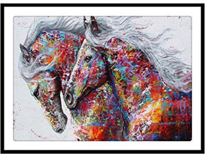 DIY 5D Diamond Pasted Painting Kit 7 Animale Cavallo Bianco 30x40cm Round Drill Pittura Diamante 5D Fai da Te,DIY Strass Ricamo a Punto Croce Craft Arts for Home Wall Decor Gift 