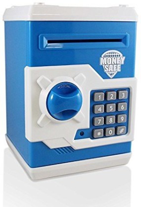 Electronic Piggy Bank Password Coin Saving Money Box Children Safe ATM Toy Black 
