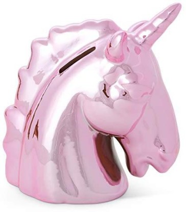 Pearlised Ceramic Unicorn Money Box Kids Savings Coin Cash Piggy Bank Girls Gift 
