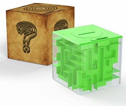 Novelty 3D Money Maze Bank Cube Puzzle Saving Coin Collection Case Box Brain Toy 