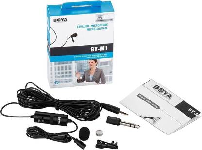 BOYA Omnidirectional Lavalier Condenser Microphone with 20ft Audio Cable- for DSLRs Camcorders Video Cameras and iPhone Samsung HTC Smart Phone Microphone