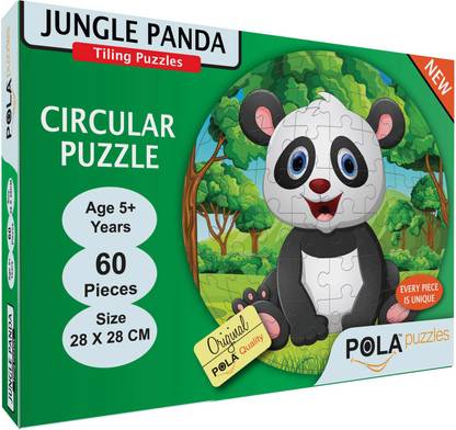 Pola Puzzles Jungle Panda Circular 60 Pieces Jigsaw Puzzles For Kids Puzzles For Kids Age 5 Years And Above Size 28 Cm X 28 Cm Jungle Panda Circular 60 Pieces Jigsaw