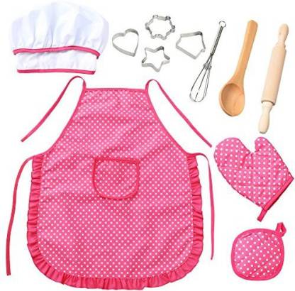 11pcs/pack childrens chef set Kitchen Role Play Cook Costume Kid Gift Baking Set