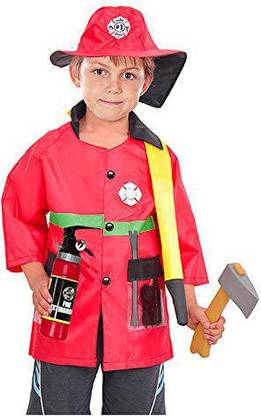 Genrc Halloween Firefighter Fireman Costume Fire Chief Dress Up Pretend Role Play Set With Rescue Tools Fire Fighter Toys For Kids 8 P Halloween Firefighter Fireman Costume Fire Chief Dress Up Pretend