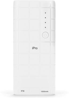 649 Only - Ipro 10000 mAh Power Bank (Lithium-ion, IP36)  (White,