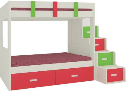 Adona Engineered Wood Bunk Bed In, Red Wood Bunk Beds