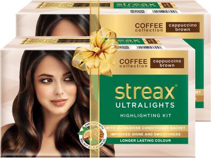 Streax Ultralights Highlighting Kit-Coffee Collection-Cappuccino Brown-Pack  of 2 , Cappuccino Brown - Price in India, Buy Streax Ultralights  Highlighting Kit-Coffee Collection-Cappuccino Brown-Pack of 2 , Cappuccino  Brown Online In India, Reviews, Ratings