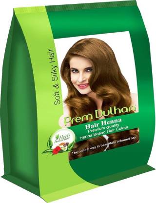 Prem Dulhan Henna Based Hair Color Net qty 125g each Pack (Natural Brown -  Pack of 2) , Natural Brown - Price in India, Buy Prem Dulhan Henna Based  Hair Color Net