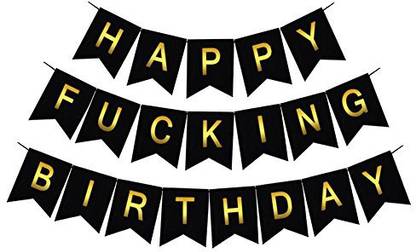 Funny Birthday Decorations 40th 30th Happy FING Birthday Bunting Banner 50th Birthday Premium Quality Party Supplies 21st 