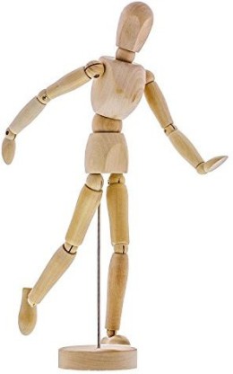Wood Artist Drawing Manikin Articulated Mannequin with Base and Flexible Body Tool for Learning to Draw The Human Figure