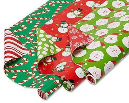 Download American Greetings Reversible Christmas Wrapping Paper Bundle 3 Rolls Santa Snowmen And Candy Canes 120 Total Sq Ft Reversible Christmas Wrapping Paper Bundle 3 Rolls Santa Snowmen And Candy Canes 120 Total