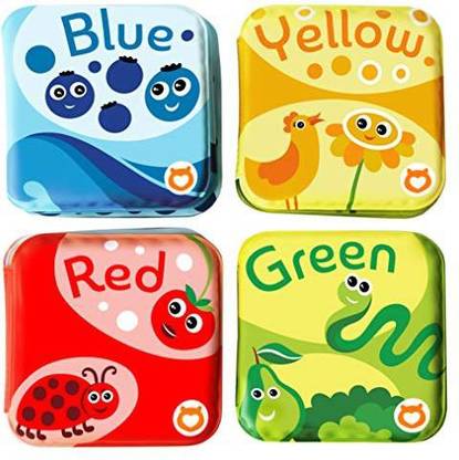 Babybibi Babybibi Floating Baby Bath Books Kids Learning Bath Toys Waterproof Bathtime Toys For Toddlers Kids Educational Infant Bath Toys Set Of 4 Color Recognition Bath Books Babybibi Floating Baby Bath