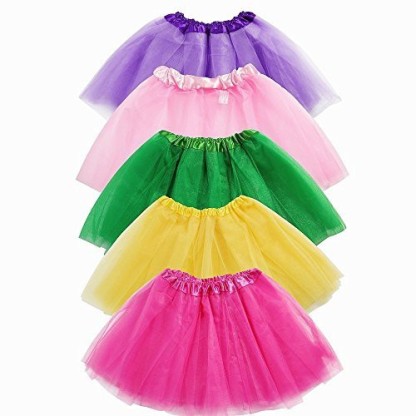 REETAN Ballet Tutu Skirt Tulle Elastic Dance Skirt Six-Layered Tutu Skirts Fashion Performance Costume for Women and Girls 