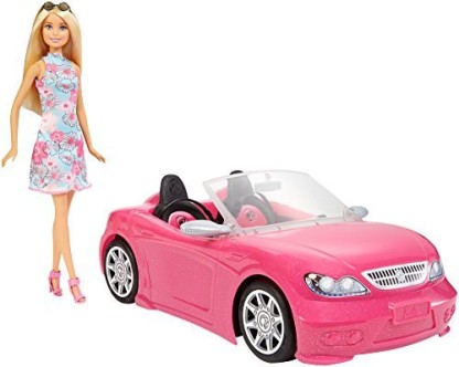 barbie driving a car