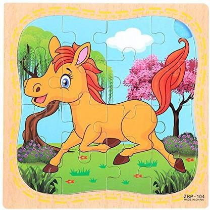 Yiqi Toys Cute Horse Animal Cartoon Wooden Jigsaw Puzzle Toy Early Education Child Toys By Yiqi Cute Horse Animal Cartoon Wooden Jigsaw Puzzle Toy Early Education Child Toys By Yiqi