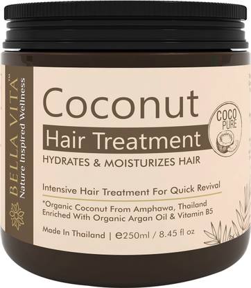 Bella vita organic CocoPure Organic Coconut & Argan Oil Hair Spa Cream Masque, 250 ml Treatment Bella vita organic CocoPure Organic Coconut & Argan Oil Hair Spa Cream Masque, 250 ml Treatment